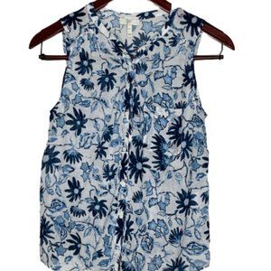 Joie Silk Blend Sleeveless Floral Blouse XS
